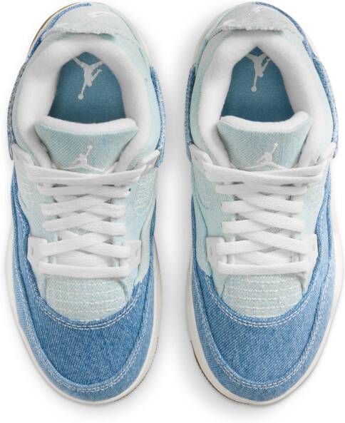 Jordan 4 Retro 'Worn Blue' kleuterschoenen Wit