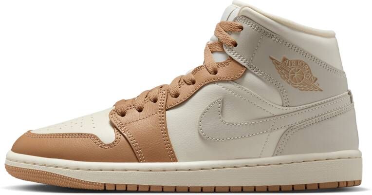 Jordan Aj1 Mid Sneakers Dames Wit Leer