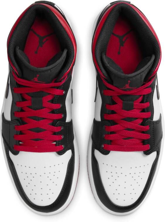 Jordan Air 1 Mid Basketball Schoenen white gym red black maat: 42.5 beschikbare maaten:42.5 44.5 45 - Foto 4