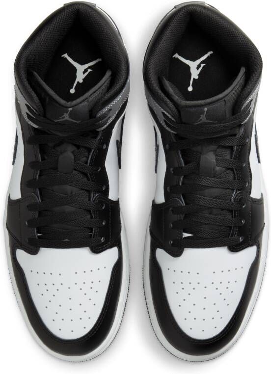 Jordan 1 Mid Heren Schoenen Zwart Maat: 40.5 Leer Synthetisch Foot Locker - Foto 4