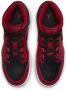 Nike Air Jordan 1 Mid Reverse Bred (2021) (GS) 554725-660 BRED Zwart Rood Schoenen - Thumbnail 3