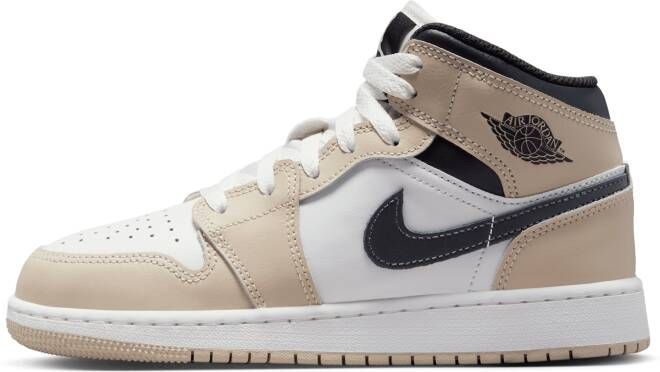 Jordan Aj1 Mid Unisex Schoenen Wit Maat: 36.5 Leer Foot Locker