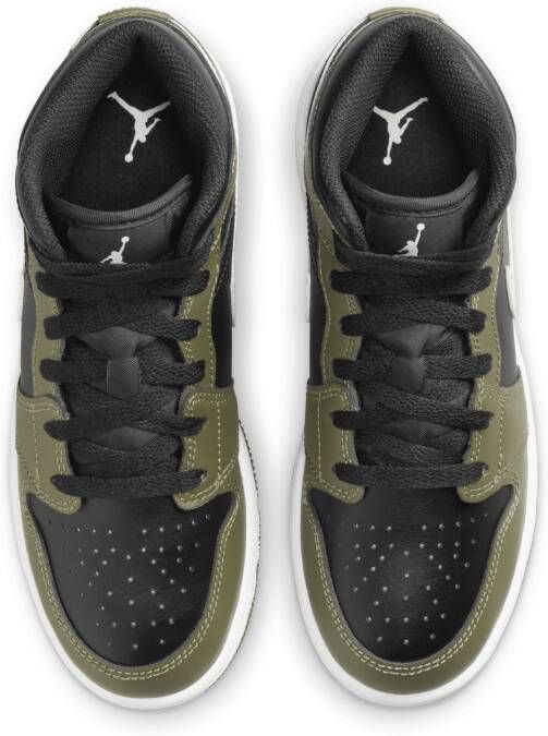 Jordan Aj1 Mid Unisex Schoenen Zwart Maat: 38.5 Leer Foot Locker - Foto 4