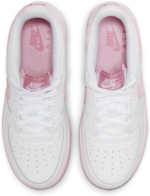 Nike Air Force 1 (gs) Basketball Schoenen white pink foam ele tal pink maat: 38.5 beschikbare maaten:38.5 - Foto 7