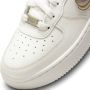 Nike Lage Sneakers Air Force 1 LV8 Double Swoosh Silver Gold Blanc - Thumbnail 4
