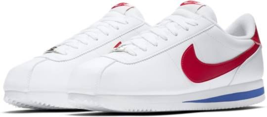 Cortez Basic Leather Heren Sneakers White Varsity Red-Varsity Royal - Schoenen.nl