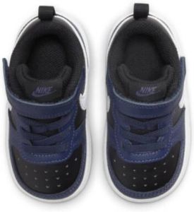 Nike court borough low 2 sneakers zwart blauw baby kinderen