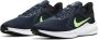 Nike Downshifter 10 hardloopschoenen donkerblauw limegroen zwart - Thumbnail 6