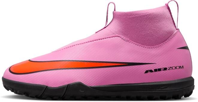 Nike Jr. Mercurial Superfly 10 Academy high top voetbalschoenen voor kleuters kids (turf) Roze