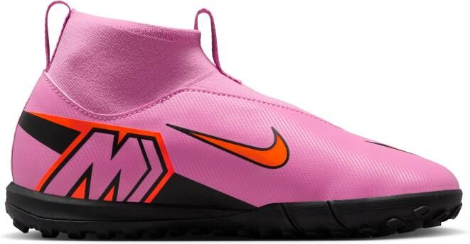 Nike Jr. Mercurial Superfly 10 Academy high top voetbalschoenen voor kleuters kids (turf) Roze
