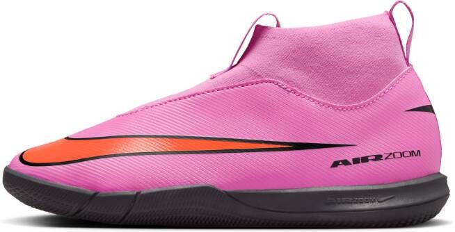 Nike Jr. Mercurial Superfly 10 Academy high top zaalvoetbalschoenen voor kleuters kids Roze