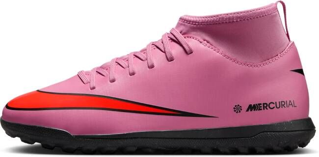 Nike Jr. Mercurial Superfly 10 Club high-top voetbalschoenen voor kleuters kids (turf) Roze