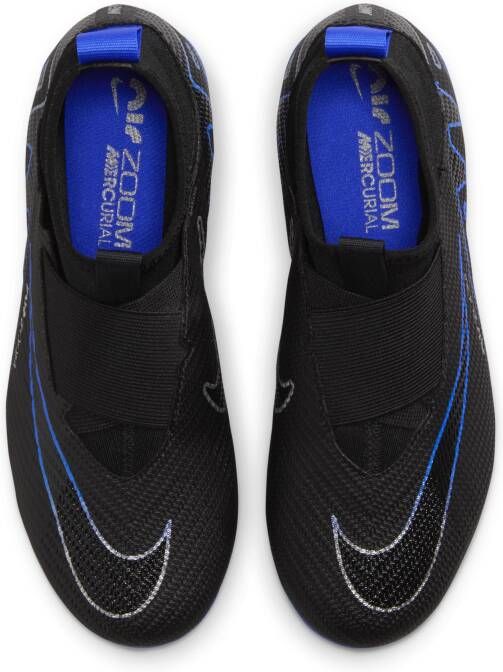 Nike Jr. Mercurial Superfly 9 Pro high top voetbalschoenen voor kleuters kids (stevige ondergrond) Zwart