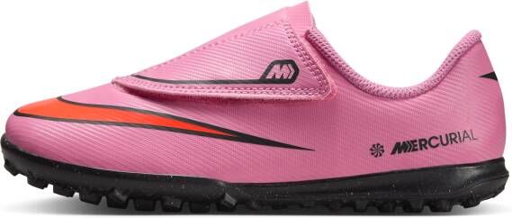 Nike Jr. Mercurial Vapor 16 Club low-top voetbalschoenen voor kleuters (turf) Roze