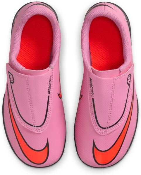 Nike Jr. Mercurial Vapor 16 Club low-top voetbalschoenen voor kleuters (turf) Roze