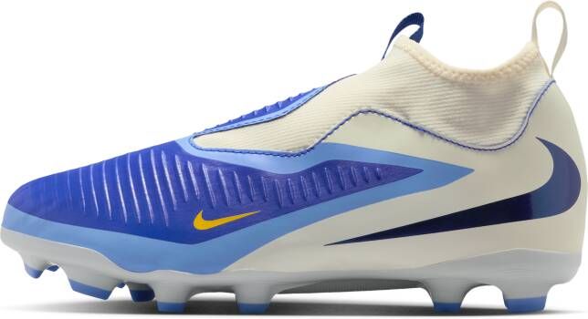 Nike Jr. Phantom 6 High Academy LV8 voetbalschoenen voor kids (stevige ondergrond) Blauw