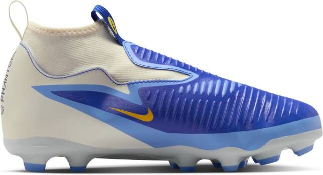 Nike Jr. Phantom 6 High Academy LV8 voetbalschoenen voor kids (stevige ondergrond) Blauw