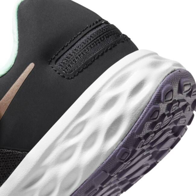 Nike Kids Nike Revolution 6 FlyEase Eenvoudig aan en uit te trekken hardloopschoenen voor kids(straat) Zwart