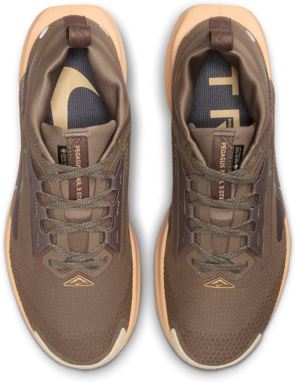 Nike Pegasus Trail 5 GORE-TEX waterdichte trailrunningschoenen voor dames Bruin