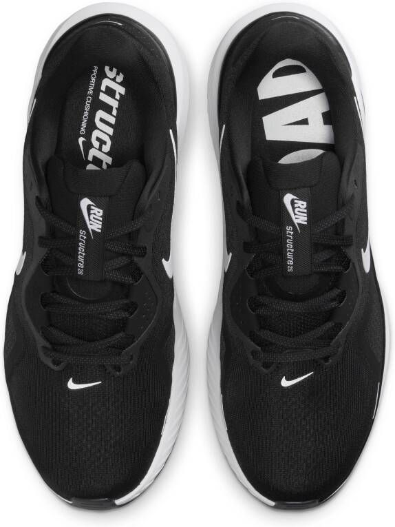 Nike Structure 26 hardloopschoenen voor heren (extra breed straat) Zwart