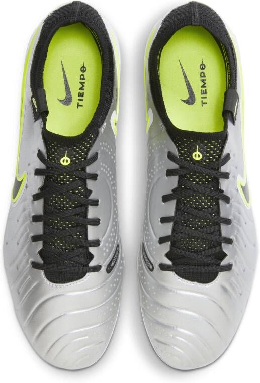 Nike Tiempo Legend 10 Elite low top voetbalschoenen (stevige ondergrond) Grijs - Foto 4