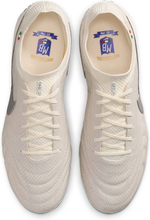 Nike Tiempo Legend 10 Elite LUXE low-top voetbalschoenen (stevige ondergrond) Wit