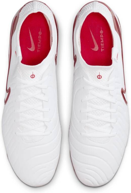 Nike Tiempo Legend 10 Elite LV8 low-top voetbalschoenen (stevige ondergrond) Wit