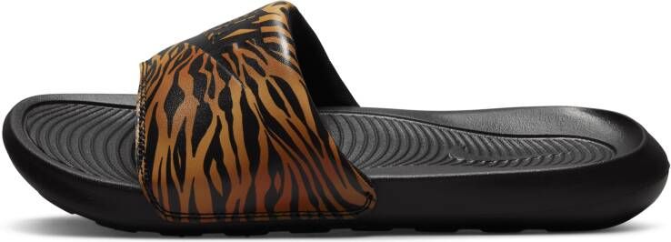 Nike Victori One Slippers met print voor dames Zwart