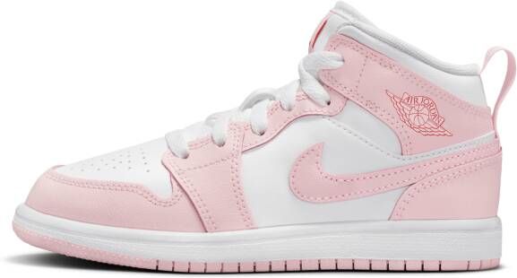 Jordan Aj1 Mid Unisex Schoenen Roze Maat: 33.5 Leer Foot Locker