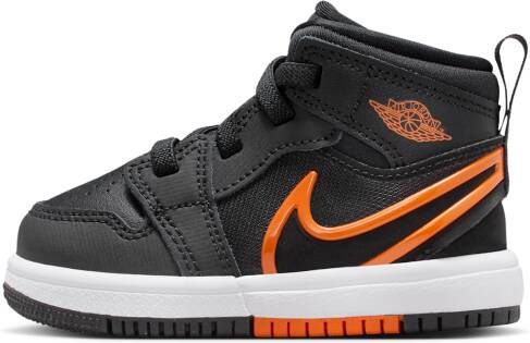 Jordan 1 Mid Unisex Schoenen Zwart Maat: 19.5 Mesh Synthetisch Foot Locker