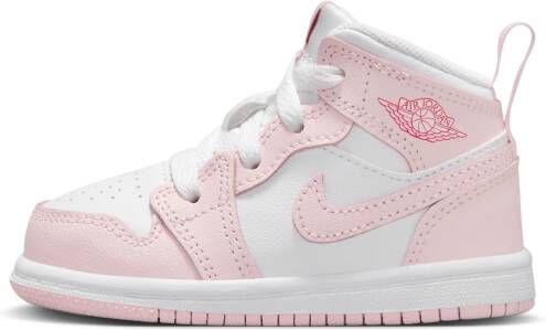 Jordan Aj1 Mid Unisex Schoenen Roze Maat: 23.5 Leer Foot Locker