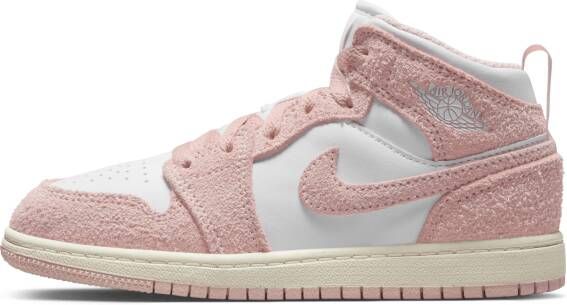 Jordan 1 Mid Peuterschoenen Wit Leer