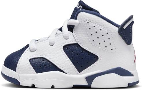 Jordan 6 Retro 'White and Midnight Navy' schoenen voor baby's peuters Wit