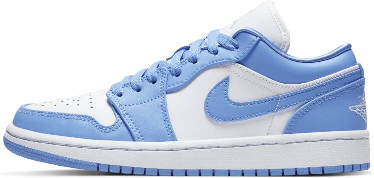 Jordan 1 Low Dames Schoenen Blauw Maat: 38.5 Leer Synthetisch Foot Locker