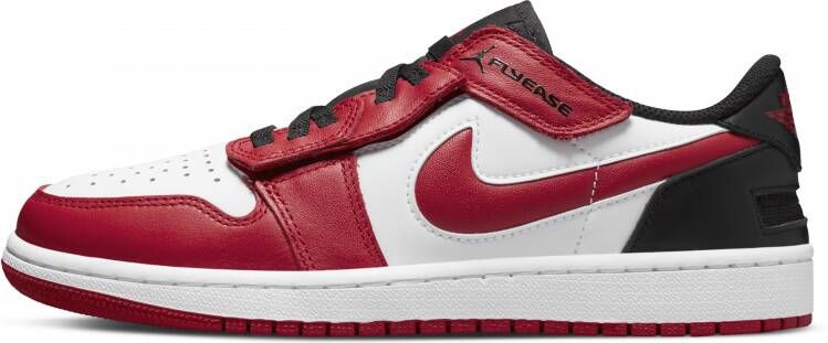 Nike AIR JORDAN 1 Low FlyEase Heren Sneakers Sport Schoenen Leer Wit-Rood DM1206 - Foto 4