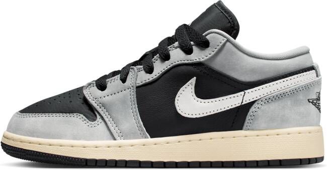 Jordan 1 Low Unisex Schoenen Grijs Maat: 37.5 Mesh Synthetisch Foot Locker