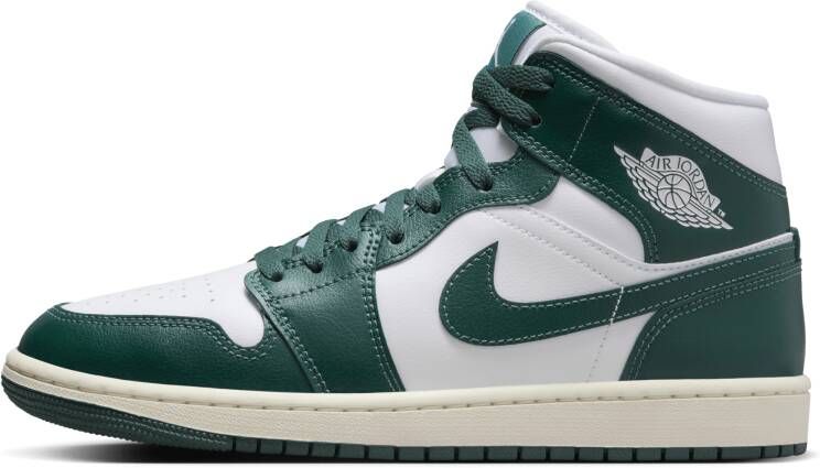 Jordan 1 Mid Dames Schoenen Wit Maat: 36 Polyester Foot Locker
