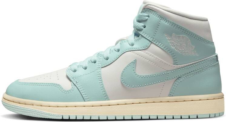 Jordan 1 Mid Dames Schoenen Wit Maat: 42 Polyester Foot Locker