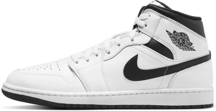 Jordan 1 Mid Heren Schoenen Wit Maat: 40.5 Leer Synthetisch Foot Locker