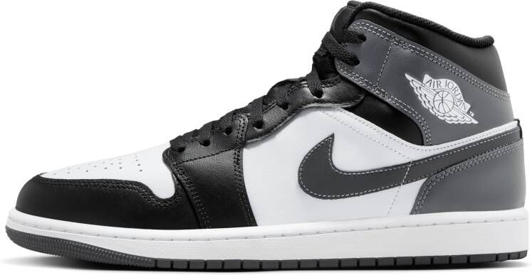 Jordan 1 Mid Heren Schoenen Zwart Maat: 40.5 Leer Synthetisch Foot Locker - Foto 1