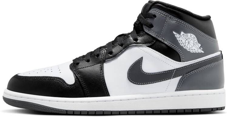 Jordan 1 Mid Heren Schoenen Zwart Maat: 40.5 Leer Synthetisch Foot Locker - Foto 2