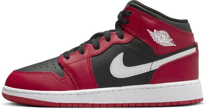 Jordan Aj1 Mid Unisex Schoenen Zwart Maat: 36.5 Leer Foot Locker