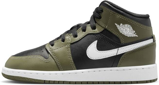 Jordan Aj1 Mid Unisex Schoenen Zwart Maat: 38.5 Leer Foot Locker