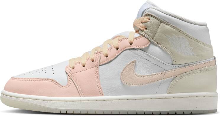Jordan Aj1 Mid Heren Schoenen Wit Maat: 42.5 Leer Synthetisch Foot Locker