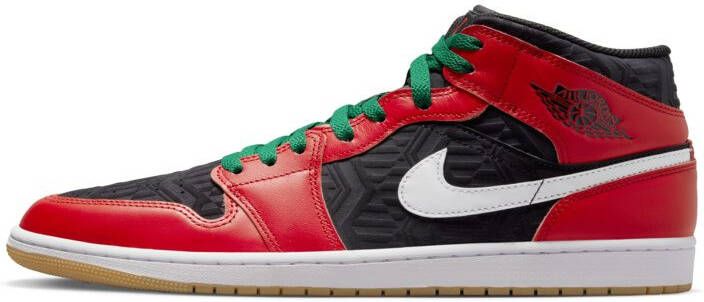 Nike Air Jordan 1 Mid SE 45.5 Zwart Wit Malachite Fire Red - Foto 4