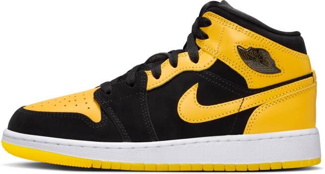 Jordan Aj1 Mid Unisex Schoenen Zwart Maat: 35.5 Mesh Synthetisch Foot Locker