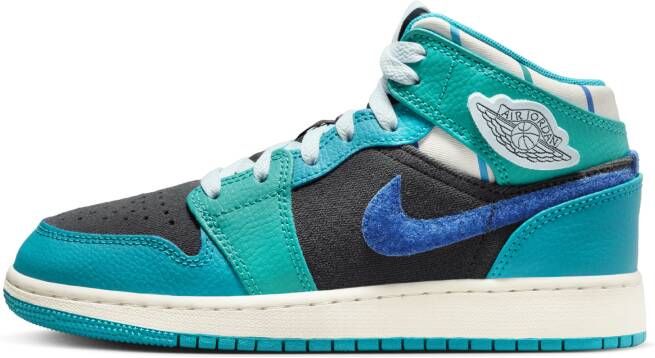 Jordan Air 1 Mid Sneaker School kinderschoenen Grijs