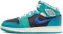 Jordan 1 Mid Unisex Schoenen Grijs Maat: 38 Textil Leer Foot Locker - Thumbnail 1