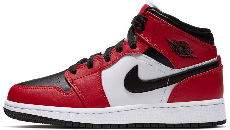 Jordan Zwarte Nike Hoge Sneaker Mid Chicago Black Toe 554724 069