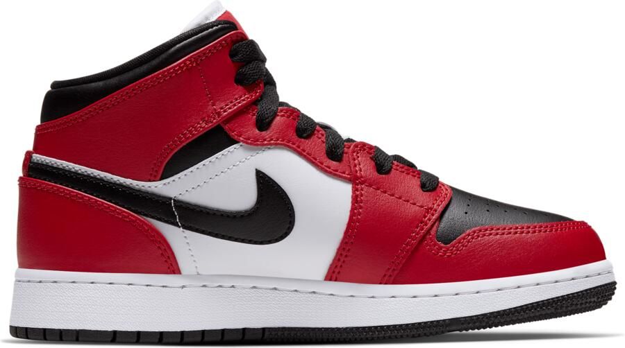 Jordan Zwarte Nike Hoge Sneaker Mid Chicago Black Toe 554724 069 - Foto 3